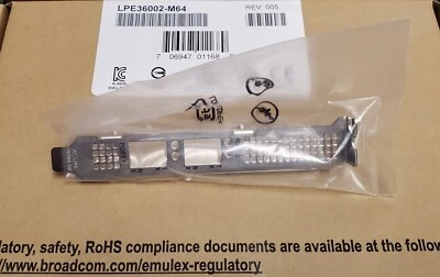 HIGH Profile OEM Bracket for Broadcom / Emulex LPe36002-M64 2 Port 64G FC HPA - Image 1 of 4
