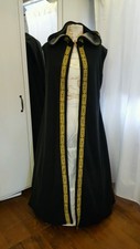 Mantel Kapuze Mittelalter Gothic Gr.46 48 50 XXL Damen Umhang Cape schwarz M20
