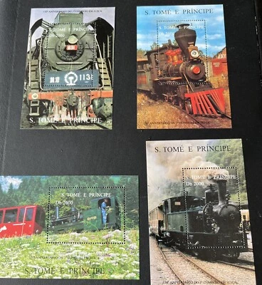 1997 Sao Tome & Principe Trains  Stamps (4) MNH - Image 1 of 4