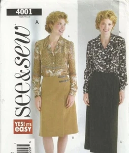 BUTTERICK See&Sew 4001 MISSES' SIZE 20-24 BLOUSE & SKIRTS SEWING PATTERN Uncut - Picture 1 of 1