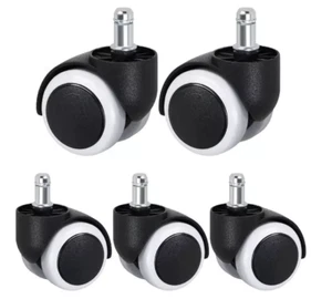 Bürostuhlrollen Hartbodenrollen Stuhlrollen leise & kratzfrei 11mm 5erSet - Bild 1 von 13