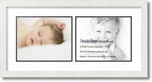 ArtToFrames Collage Mat Picture Photo Frame 2 8x10" Openings in Satin White 241 - Picture 1 of 62