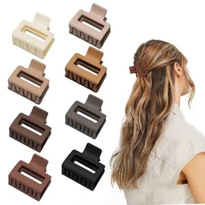 Medium Matte Rectangle Claw Hair Clips for Women Girls, 2 x 1 x 1.8 inch, 8pc... - Picture 1 of 7
