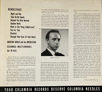 Rendezvous Morton Gould & his orchestra Columbia masterworks m-645 4 record 12" - Image 1 of 4