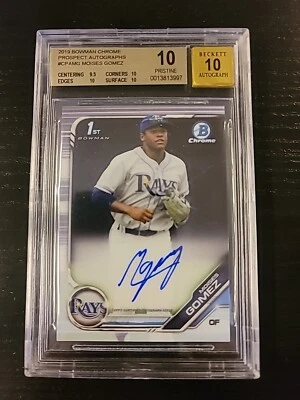 MOISES GOMEZ 2019 1ST BOWMAN CHROME ROOKIE AUTO #CPA-MG BGS 10 Pristine! - Image 1 of 3