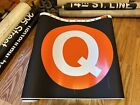 HUGE Subway Q Train Vintage 2nd AVE-BROADWAY EXPRESS Brooklyn NYC Old Roll Sign