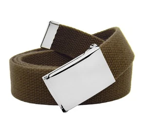 Build A Belt Kid's Silver Flip Top 1.25" Wide Buckle with Canvas Web Belt - Picture 1 of 24