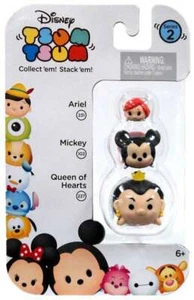 DISNEY TSUM TSUM Stackable 3-Pack Figure Series 2 Ariel, Mickey & Queen of Heart - Picture 1 of 2