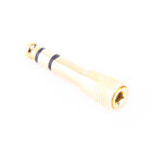 3.5mm Female To 6.5mm Male Stereo Headphone Plug Jack Adapter Gold OBF