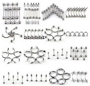 85Pcs Wholesale Lots Mixed Lip Piercing Body Jewelry Barbell Rings Tongue Ring ! - Picture 1 of 7