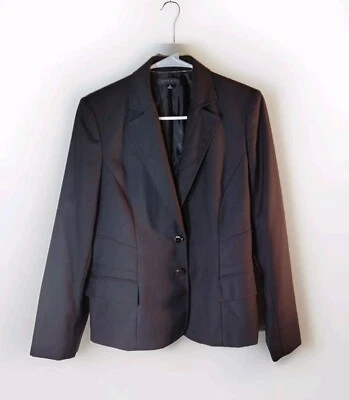 Anne Klein Blazer 8 карманов наплечные подушечки профессиональный черный - Изображение 1 из 4