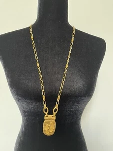 Vintage Signed Liz Claiborne LCI Sea Horse Mirror Necklace - Picture 1 of 10
