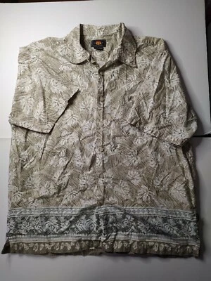 Route 66 男式短袖纽扣衬衫 XL 夏威夷 100% 棉花卉 — 第 1/4 张图片