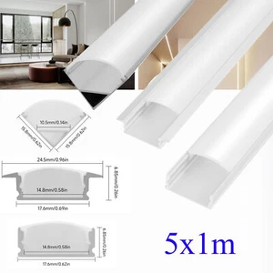 5 Stück 1m LED Profil Aluprofil Schiene LED Stripe Leiste Streifen Band - Bild 1 von 35