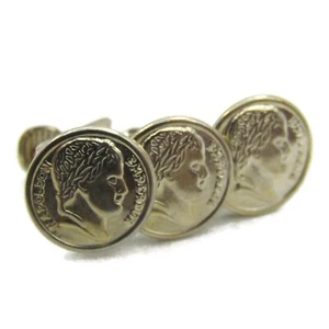 Napoleon Emperor Small Coin Tie Clip Vintage Gold Tone Jewelry - Picture 1 of 4