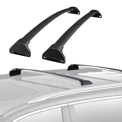 Barra transversal de stock de EE. UU. para portaequipajes de techo Acura MDX 2014-2021 2P negro Foto 1 de 4