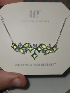 Bomb Party RBP5924 Lab Created Green Opal .925 Solid Sterling Silver Necklace - Picture 1 of 2