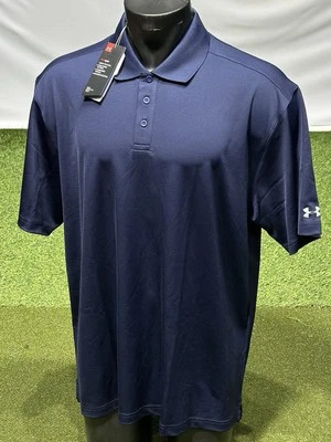 Camisa Polo Under Armour Para Hombres Golf Performance Sólida Top Azul Marino XXL 2XL ¡NUEVA! Foto 1 de 4