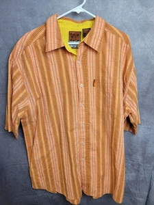 Mecca Shirt Mens Extra Large Orange Yellow Plaid Button Up Short Sleeve Summer - Picture 1 of 5