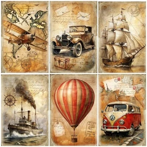 TOPPER PER CARTE DA VIAGGIO VINTAGE cartoleria etichette carta artigianato - Foto 1 di 1