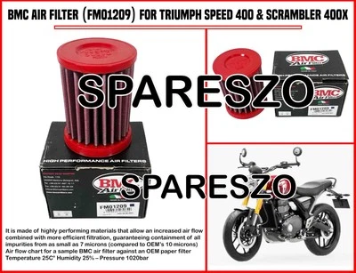 Filtro de aire BMC para Triumph Speed 400 Triumph Scrambler 400 X (FM01209) Foto 1 de 4