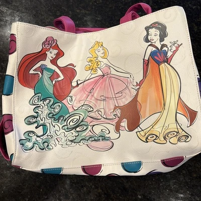 Bandolera Disney Princesa Ariel Blancanieves Aurora Cuero Cartera NUEVO CON ETIQUETAS ENVÍO GRATUITO Foto 1 de 4