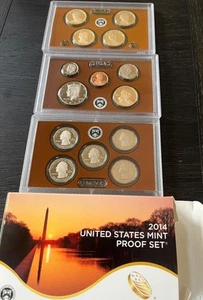 2014 U.S. Mint Proof Set in Perfect Condition. 14 Coin Set in OGP w/COA - Picture 1 of 3