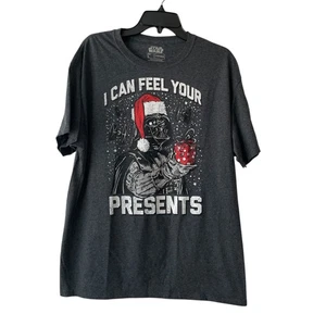Camiseta de Navidad Star Wars Darth Vader Gris Gráfico Camisa Para Hombre Talla L - Imagen 1 de 5
