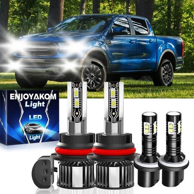 For Ford Ranger 1993-1996 LED Headlight Hi/Lo Beam Fog Light Bulbs Plug & Play - Image 1 of 4