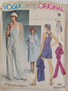 Jacket Jumpsuit Skirt 6 Vogue 1443 Sewing Pattern Cut VTG Emanuel Ungano Paris - Picture 1 of 10
