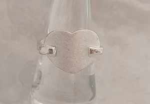 Textured Sterling Silver Vintage Heart Ring Size 6 - Picture 1 of 7