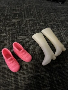 Bundle Of Vintage Barbie Doll 1990s Boots Long White Short Pink - Picture 1 of 4