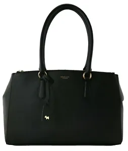 Radley Tote Shoulder Bag Black Large Top Zip Leather Handbag Hampstead RRP £249 - Picture 1 of 12