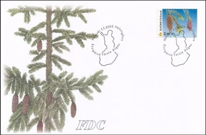 Spruce Cone Tree Save Forest Finland Map Cancelled Mint FDC 2002 - Picture 1 of 1