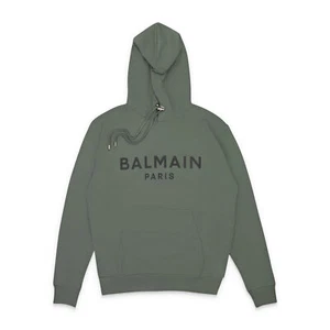 NWT BALMAIN LOGO GREEN BLACK HOODIE SIZE XXL $995 - Picture 1 of 3