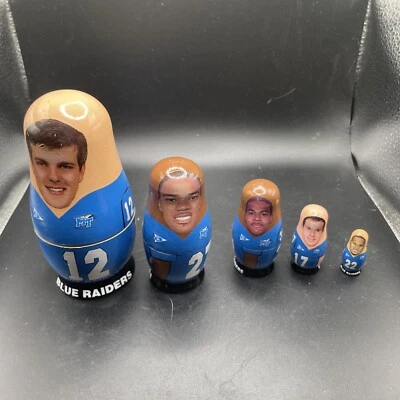 Middle Tennessee State Univ. MTSU Blue Raiders Football Babooshka Nesting Dolls - Image 1 of 4