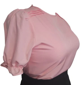 Pink Floaty Puff Sleeve Top. 46"/48" Bust. Brand New Size 20/22 UK. - Picture 1 of 5