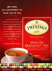 TWININGS TEA AD #1 RARE 2008 OUT OF PRINT ENGLISH BREAKFAST TEA MAGAZINE PAGE - Picture 1 of 2