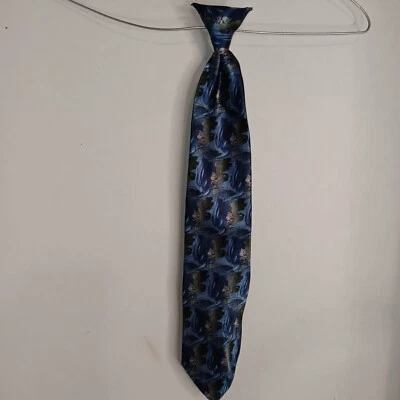 David Taylor Men's Clip On Tie Dark Blue Made In USA 19 In. - Image 1 of 4