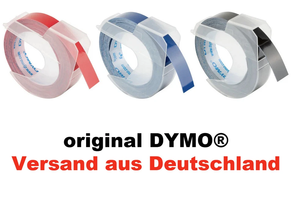 original DYMO® 3D Prägeband 9mm x 3m schwarz rot blau UV-resistent wasserfest