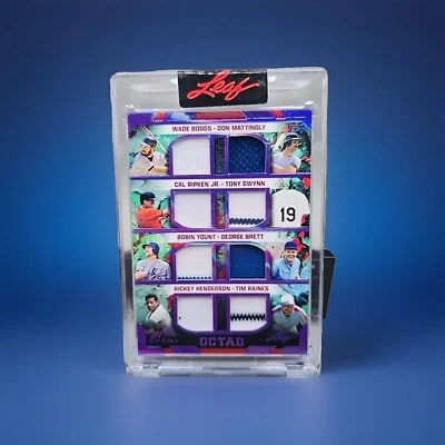 2023 Leaf Art Of Sport Octad - Henderson Ripken Jr Gwynn Mattingly #/5 Game Used - Image 1 of 2