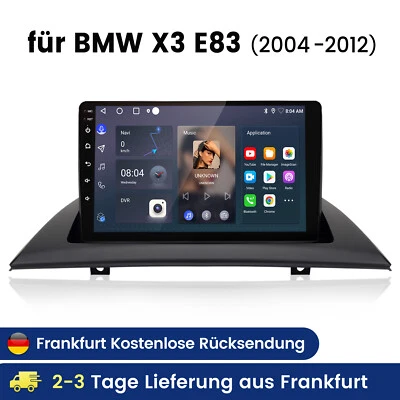 Carplay Android 13 Autoradio GPS Navi WIFI 4G DAB+ 128GB Für BMW X3 E83 2004-12 - Bild 1 von 4