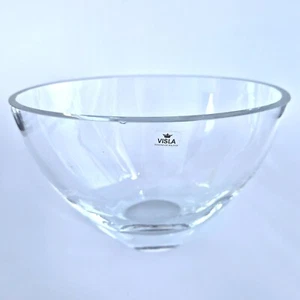 Visla Vase Oval Clear Glass Vase Small 13cm Flower Arranging Heavy - Picture 1 of 6