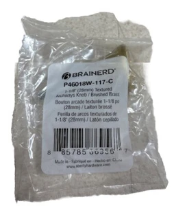 Brainerd P46018W-117-C ( 1-1/8” ) Brass Round Modern Cabinet Knob Pack Of 12 - Picture 1 of 3