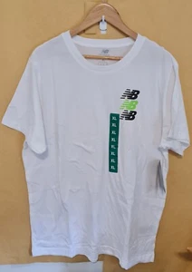 NEW BALANCE Men's T-Shirt White NEW W/Tags NB Active Size XL Free Post - Picture 1 of 4