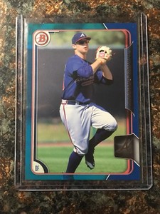 Braxton Davidson RC 2015 Bowman Chrome Draft Blue Refractor #186 Serial #'D /150