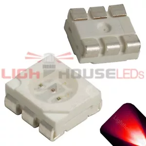 10 x LED PLCC6 5050 Red SMD LEDs SMT Light Super Ultra Bright Light Car PLCC-6 - Picture 1 of 2