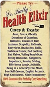 Dr Batty's Health Elixir funny rusted look steel sign 355mm x 200mm (pst) - Picture 1 of 1