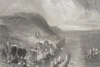 Honfleur Calvados graure d'après Joseph Mallord William Turner 1834 France - Photo 1/4