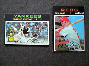 1971 Topps Pete Rose Thurman Munson Yankees Rookie Baseball Card Lot 2 Sharp